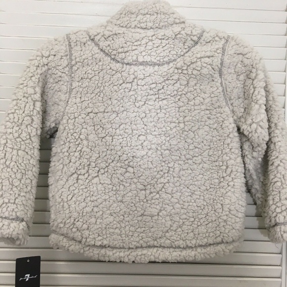 7 For All Mankind Sherpa Fleece Sweater Jacket 5/6 - Picture 2 of 8
